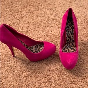 ALDO pink suede heels